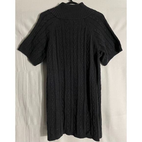 Lane Bryant 14/16w Long Black Cotton Blend Knit Cardigan Sweater Short Sleeve - Picture 7 of 10